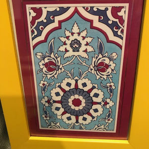 Framed card of Turkish tile design